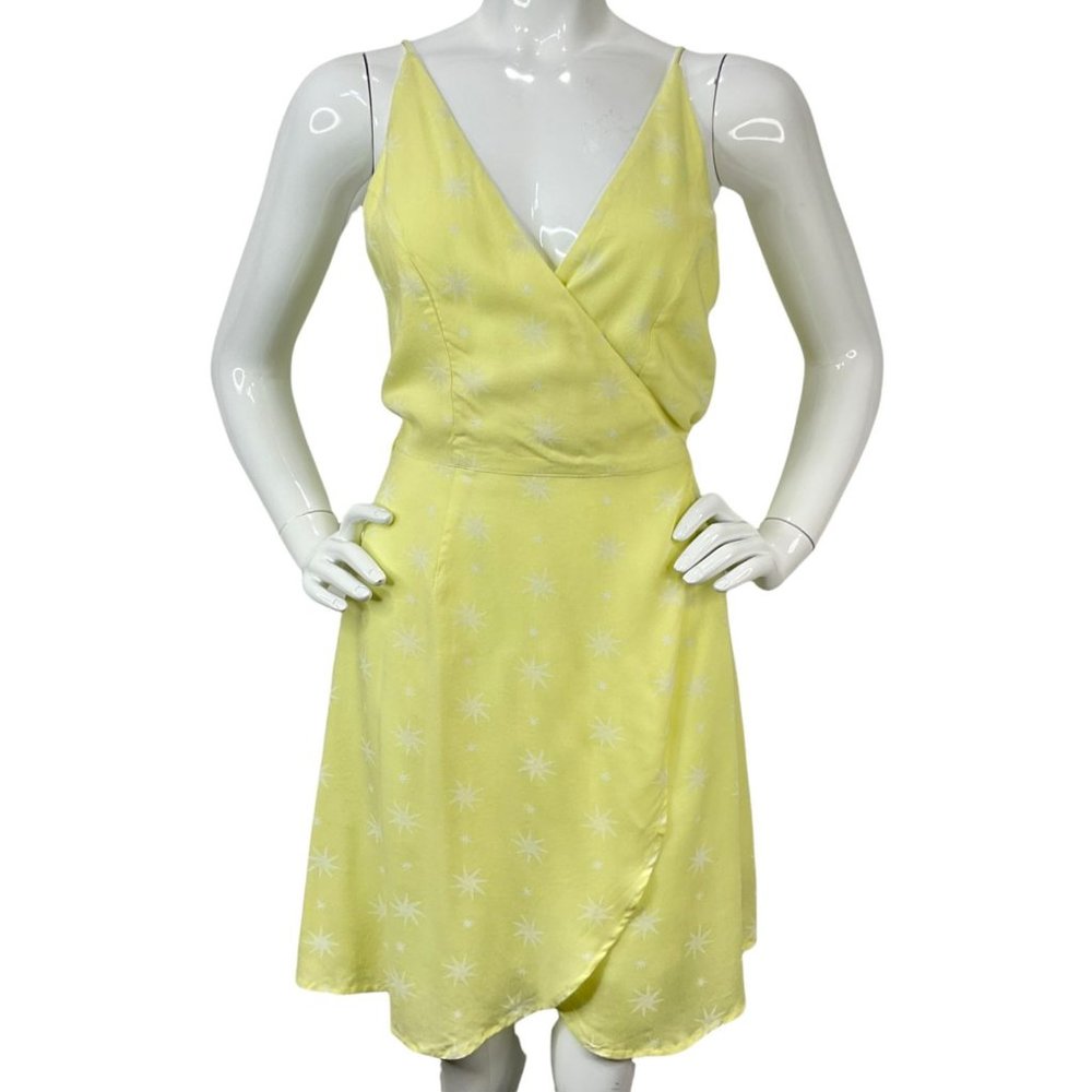 Volcom Dress Womens Size S Yellow Things Changing Wrap Starfish Visco Nwt $49